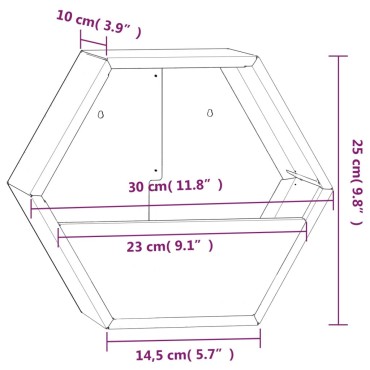 vidaXL Γλάστρες Τοίχου 2τεμ. Σκουρ. 30x10x25εκ Ατσάλι Σκληρ. στον Αέρα