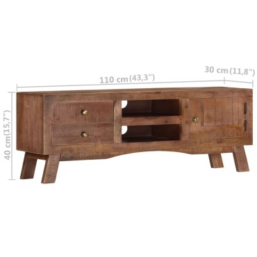 vidaXL Έπιπλο Τηλεόρασης 110x30x40cm από Ακατέργαστο Ξύλο Μάνγκο
