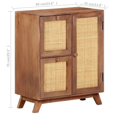 vidaXL Ντουλάπι 60x35x75cm από Μασίφ Ξύλο Μάνγκο 1 τεμ.