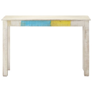 vidaXL Τραπέζι Κονσόλα Λευκό 115x35x77cm από Ακατέργαστο Ξύλο Μάνγκο 1 τεμ.