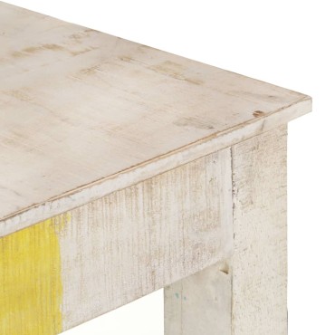 vidaXL Τραπέζι Κονσόλα Λευκό 115x35x77cm από Ακατέργαστο Ξύλο Μάνγκο 1 τεμ.