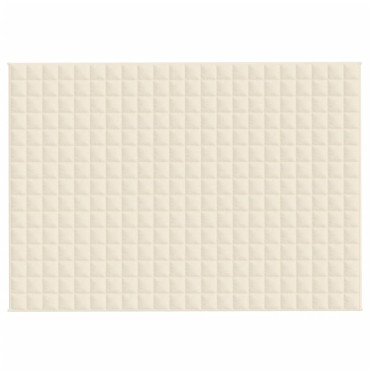 vidaXL Κουβέρτα Βαρύτητας Ανοιχτό Κρεμ 155 x 220 εκ. 7 κ. Υφασμάτινη