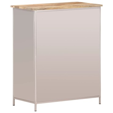 vidaXL Ντουλάπι 60x35x75cm από Ακατέργαστο Ξύλο Μάνγκο & Σίδερο 1 τεμ.