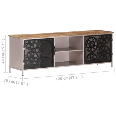 vidaXL Έπιπλο Τηλεόρασης 120x30x40cm από Ακατέργαστο Ξύλο Μάνγκο