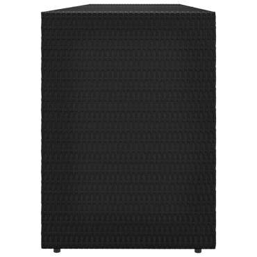 vidaXL Ντουλάπι Αποθήκευσης Κήπου Μαύρο 198x55,5x80cm Συνθετικό Ρατάν 1 τεμ.