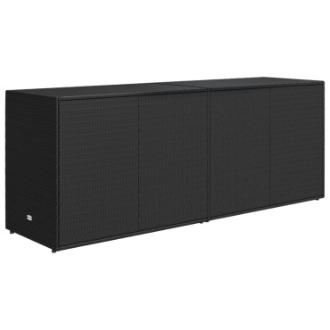 vidaXL Ντουλάπι Αποθήκευσης Κήπου Μαύρο 198x55,5x80cm Συνθετικό Ρατάν 1 τεμ.
