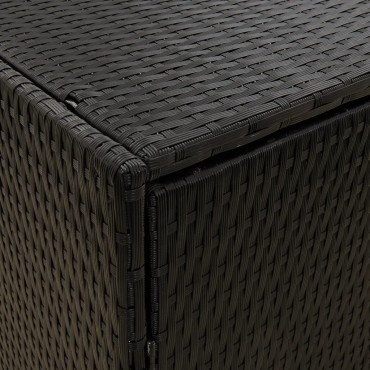 vidaXL Ντουλάπι Αποθήκευσης Κήπου Μαύρο 198x55,5x80cm Συνθετικό Ρατάν 1 τεμ.