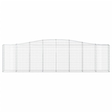 vidaXL Συρματοκιβώτια Τοξωτά 2 τεμ. 400x30x100/120 εκ. Γαλβαν. Ατσάλι