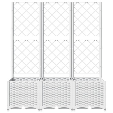 vidaXL Ζαρντινιέρα Κήπου με Καφασωτό Λευκή 120x40x136 εκ. Πολυπροπ.