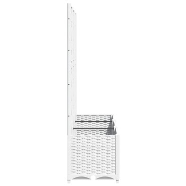 vidaXL Ζαρντινιέρα Κήπου με Καφασωτό Λευκή 120x40x136 εκ. Πολυπροπ.