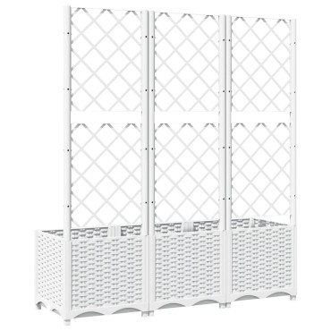 vidaXL Ζαρντινιέρα Κήπου με Καφασωτό Λευκή 120x40x136 εκ. Πολυπροπ.
