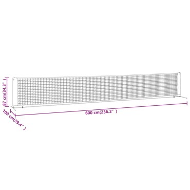 vidaXL Δίχτυ Τένις Μαύρο & Κόκκινο 600x100x87 εκ. από Πολυεστέρα