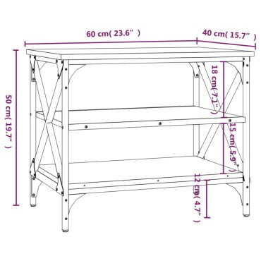 vidaXL Έπιπλο Τηλεόρασης Καφέ Δρυς 60x40x50cm Επεξεργασμένο Ξύλο 1 τεμ.