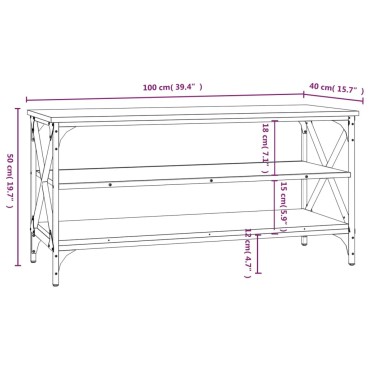 vidaXL Έπιπλο Τηλεόρασης Γκρι Sonoma 100x40x50cm από Επεξεργ. Ξύλο 1 τεμ.