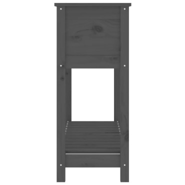 vidaXL Ζαρντινιέρα με Ράφι Γκρι 111,5x34,5x81 εκ. Μασίφ Ξύλο Πεύκου