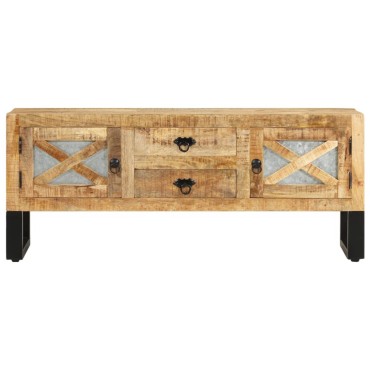 vidaXL Έπιπλο Τηλεόρασης 110x30x45cm από Ακατέργαστο Ξύλο Μάνγκο