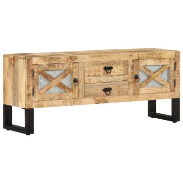 vidaXL Έπιπλο Τηλεόρασης 110x30x45cm από Ακατέργαστο Ξύλο Μάνγκο