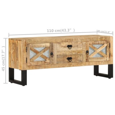vidaXL Έπιπλο Τηλεόρασης 110x30x45cm από Ακατέργαστο Ξύλο Μάνγκο