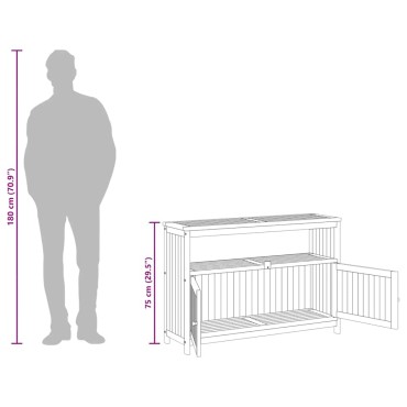vidaXL Τραπέζι Κονσόλα Κήπου 110x35x75cm από Μασίφ Ξύλο Ακακίας 1 τεμ.