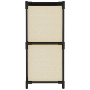 vidaXL Ντουλάπι με 4 Υφασμάτινα Καλάθια Κρεμ 63x30x71cm από Ατσάλι 1 τεμ.