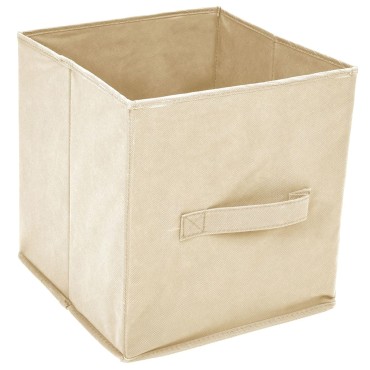vidaXL Ντουλάπι με 4 Υφασμάτινα Καλάθια Κρεμ 63x30x71cm από Ατσάλι 1 τεμ.
