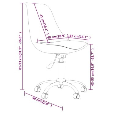 vidaXL Καρέκλες Τραπεζαρίας Περιστρεφόμενες 2 τεμ. Σκ. Γκρι Υφασμάτινες 48x58x(81-93)cm