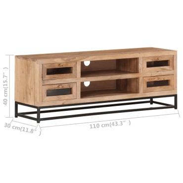 vidaXL Έπιπλο Τηλεόρασης 110x30x40cm από Μασίφ Ξύλο Ακακίας