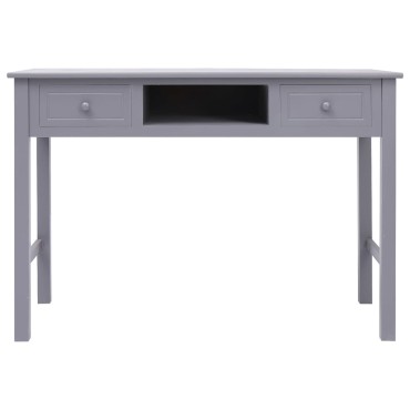 vidaXL Γραφείο Γκρι 108x45x76cm από Μασίφ Ξύλο Παυλώνιας 1 τεμ.