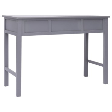 vidaXL Γραφείο Γκρι 108x45x76cm από Μασίφ Ξύλο Παυλώνιας 1 τεμ.