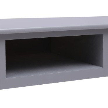 vidaXL Γραφείο Γκρι 108x45x76cm από Μασίφ Ξύλο Παυλώνιας 1 τεμ.
