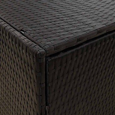 vidaXL Ντουλάπι Αποθήκευσης Κήπου Μαύρο 100x55,5x80cm από Συνθετικό Ρατάν 1 τεμ.