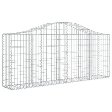 vidaXL Συρματοκιβώτια Τοξωτά 15 τεμ. 200x30x80/100 εκ. Γαλβαν. Ατσάλι