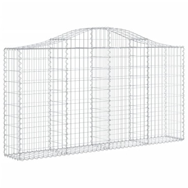 vidaXL Συρματοκιβώτια Τοξωτά 18 τεμ. 200x30x100/120 εκ. Γαλβαν. Ατσάλι