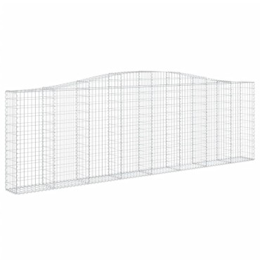 vidaXL Συρματοκιβώτια Τοξωτά 2 τεμ. 400x30x120/140 εκ. Γαλβαν. Ατσάλι