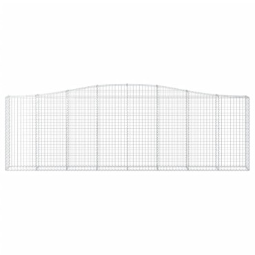 vidaXL Συρματοκιβώτια Τοξωτά 2 τεμ. 400x30x120/140 εκ. Γαλβαν. Ατσάλι