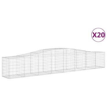 vidaXL Συρματοκιβώτια Τοξωτά 20 τεμ. 400x50x60/80 εκ. Γαλβαν. Ατσάλι