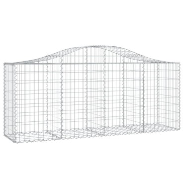 vidaXL Συρματοκιβώτια Τοξωτά 3 τεμ. 200x50x80/100 εκ. Γαλβαν. Ατσάλι