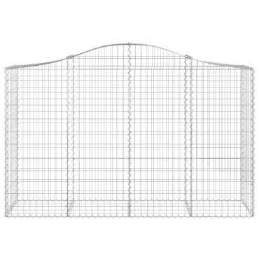 vidaXL Συρματοκιβώτια Τοξωτά 2 τεμ. 200x50x120/140 εκ. Γαλβαν. Ατσάλι