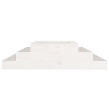 vidaXL Ζαρντινιέρα Λευκή 110 x 110 x 27 εκ. από Μασίφ Ξύλο Πεύκου
