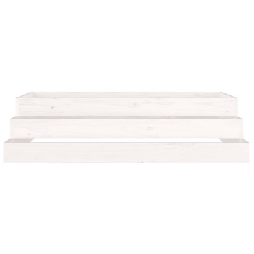 vidaXL Ζαρντινιέρα Λευκή 110 x 110 x 27 εκ. από Μασίφ Ξύλο Πεύκου