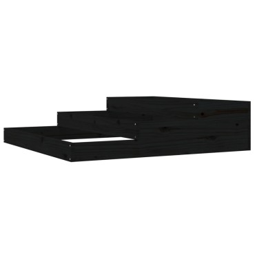 vidaXL Ζαρντινιέρα Μαύρο 107 x 107 x 27 εκ. από Μασίφ Ξύλο Πεύκου