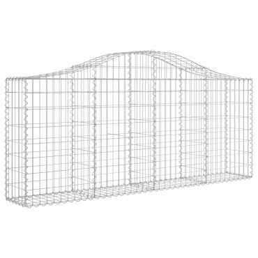 vidaXL Συρματοκιβώτια Τοξωτά 12 τεμ. 200x30x80/100 εκ. Γαλβαν. Ατσάλι