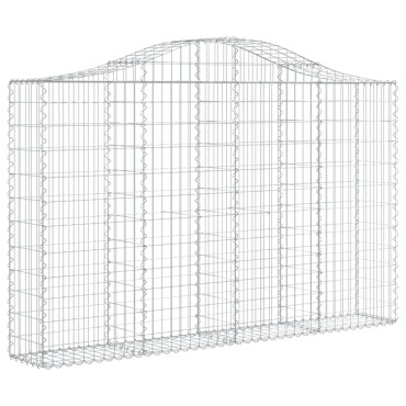 vidaXL Συρματοκιβώτια Τοξωτά 3 τεμ. 200x30x120/140 εκ. Γαλβαν. Ατσάλι