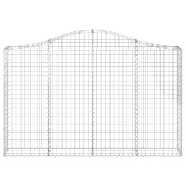 vidaXL Συρματοκιβώτια Τοξωτά 3 τεμ. 200x30x120/140 εκ. Γαλβαν. Ατσάλι
