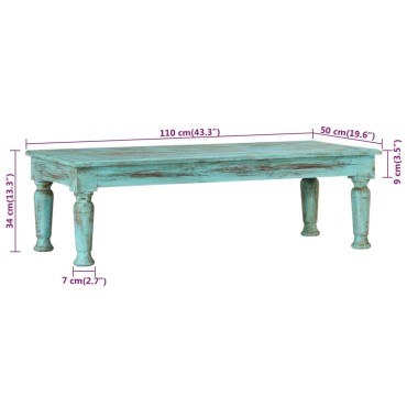vidaXL Τραπεζάκι Σαλονιού 110x5x34cm από Μασίφ Ανακυκλωμένο Ξύλο 1 τεμ.