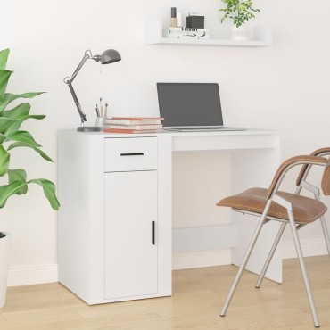 vidaXL Γραφείο με Ντουλάπι Λευκό από Επεξεργασμένο Ξύλο 40x49x75cm 1 τεμ.