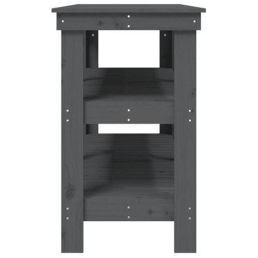 vidaXL Πάγκος Εργασίας Γκρι 142,5 x 50 x 80 εκ. από Μασίφ Ξύλο Πεύκου