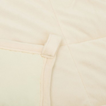vidaXL Κουβέρτα Βαρύτητας Ανοιχτό Κρεμ 135 x 200 εκ. 10 κ. Υφασμάτινη