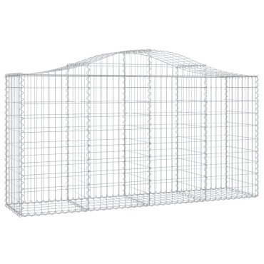 vidaXL Συρματοκιβώτια Τοξωτά 10 τεμ. 200x50x100/120 εκ. Γαλβαν. Ατσάλι