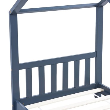 vidaXL Πλαίσιο Κρεβατιού Παιδικό Γκρι 70x140cm Μασίφ Ξύλο Πεύκου 1 τεμ. - Μονό